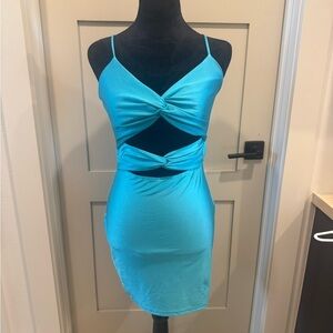 Windsor Turquoise Backless Cut-Out Dress